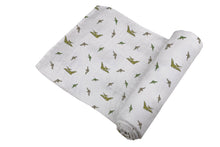 Load image into Gallery viewer, Pteranodon Cotton Muslin Swaddle