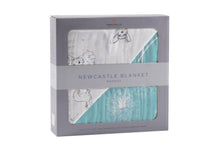 Load image into Gallery viewer, Corgi and Dandelion Seeds Bamboo Muslin Newcastle Blanket