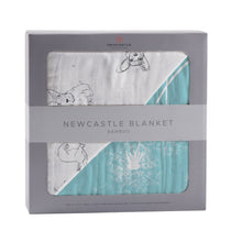 Load image into Gallery viewer, Corgi and Dandelion Seeds Bamboo Muslin Newcastle Blanket