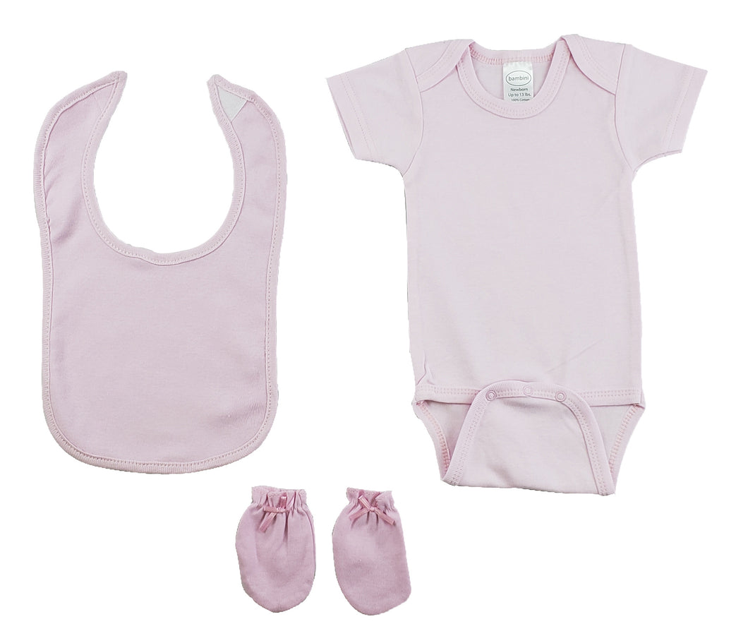 Pink 3 Piece Baby Clothes Set