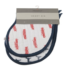 Load image into Gallery viewer, Fire Truck and Dalmatian Cotton Heart Bibs Set of 2
