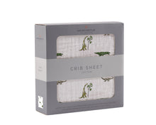 Load image into Gallery viewer, Dino Days Cotton Muslin Crib Sheet
