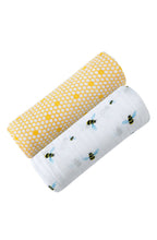 Load image into Gallery viewer, ORGANIC SWADDLE SET - BUSY BEES
