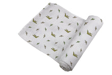 Load image into Gallery viewer, Pteranodon Cotton Muslin Swaddle
